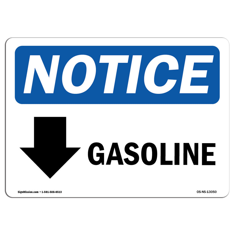 SignMission Gasoline [Down Arrow] Aluminum Sign 18 x 24 | Wayfair